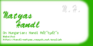 matyas handl business card